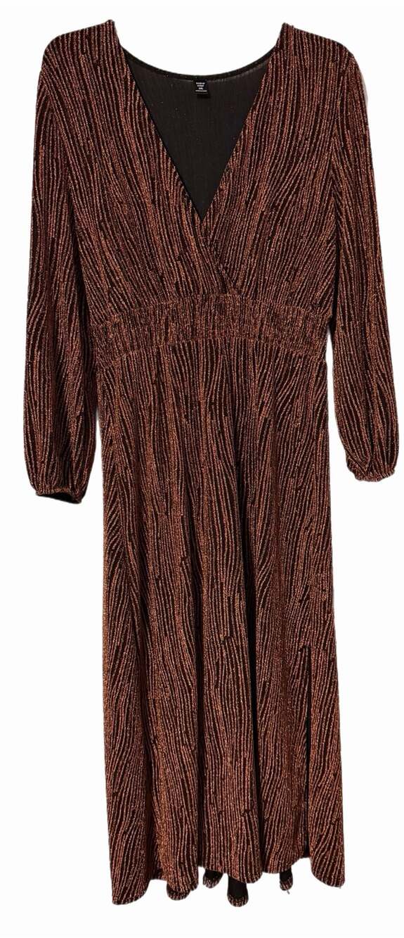 SHEIN Belle Plus Size 1XL Glitter Split Thigh Dress